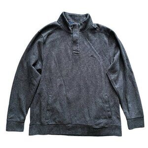 Tommy Bahama Mens 1/4 Zip Pullover Sweater Sz L Gray ST225254 Knit Collared Logo